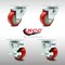 Service Caster 3 Inch SS Red Polyurethane Swivel Top Plate Caster Set with 2 Brakes SCC SCC-SS20S314-PPUB-RED-2-TLB-2 - alternate 6